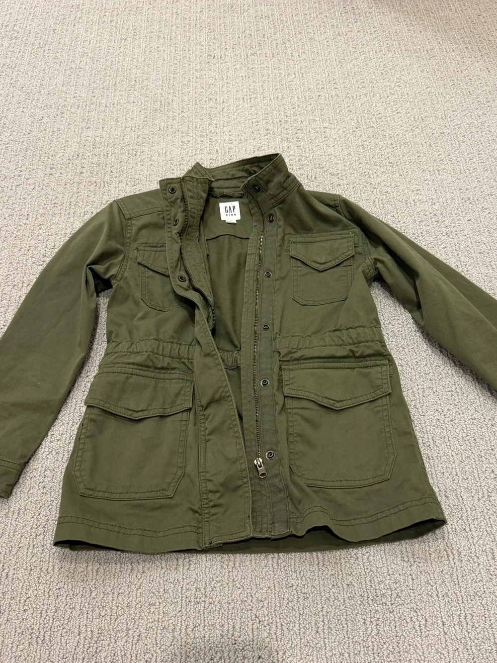 GAP Olive Green Girl’s Utility Jacket with Front Pockets